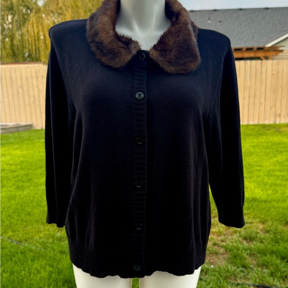 Torrid Black Cardigan with Faux Fur Collar - Picture 4 of 4
